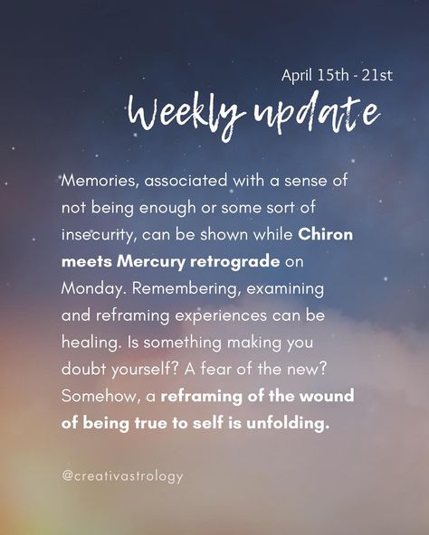 Week ahead for you… We knew March/April were the most epic months of 2024. We also knew something cool was brewing under the surface of all the changes and movements happening. This week we reach the peak moment of the brew. The Jupiter-Uranus meeting is on Saturday April 20th, representing a culmination of an already 6 year old process filled with a sense of instability and change. Somehow, a moment of integrating this weird experiment into the whole of our life, is happening now. This is ... Under The Surface, Mercury Retrograde, The Peak, Our Life, Astrology, Sense, In This Moment