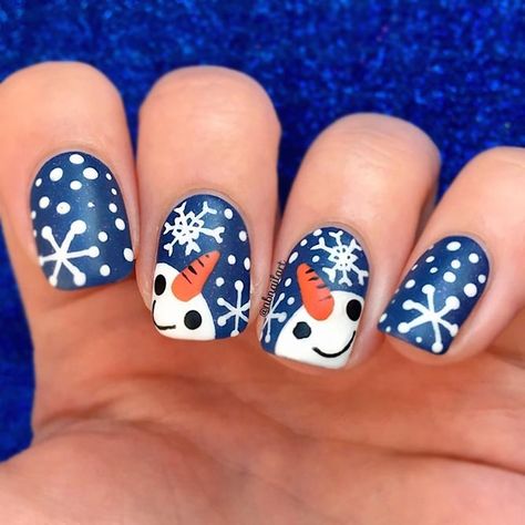 Snowmen Nails Design, Winter Nail Designs Christmas, Christmas Nail Snowman, Snowman Nails Acrylic, Funny Christmas Nails, Snowman Nails Design, Snowman Nail Designs, Cute Gel Nail Designs, Snowmen Nails