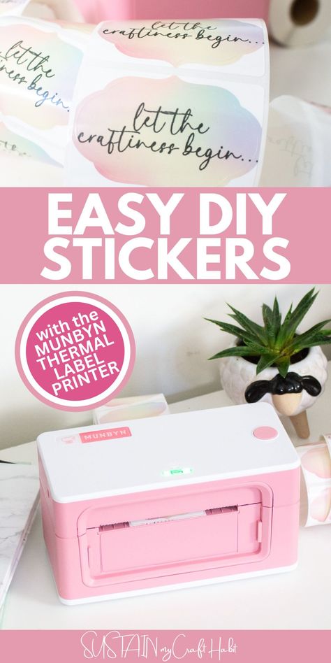 Stickers At Home, Shipping Label Printer, Creative Party Ideas, Making Stickers, Homemade Stickers, Pretty Printables, Thermal Label Printer, How To Make Stickers, Thermal Labels