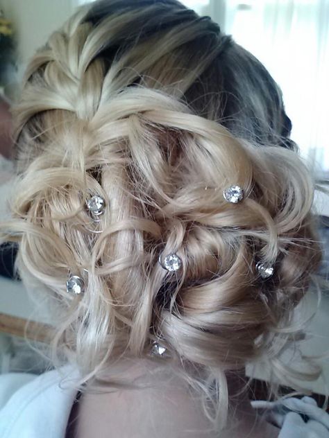 Prom Hair With Diamonds, Hair With Diamonds, Wedding Hairstyles For Women, Anna Hair, Braid Updo, Concert Hairstyles, Simple Updo, Prom Hair Updo, Rave Hair