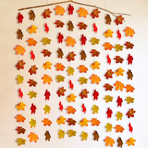 PRICES MAY VARY. Premium Quality: Our fall maple leaves garland are made of durable silk cloth, the leaf are very similar to the appearance and feel of touch of fresh Plants, making it look more vivid and very realistic, reusable, you can use it year by year Pre-Strung Fall Hanging Garland: These artificial maple leaves with color from light to dark, bright colors, make the fall maple leaf look like part of a real maple tree, creating an atmosphere of autumn and Thanksgiving Valuable Set & Multi Fall Window Decorations, Fall Party Decorations, Fall Leaf Garland, Fall Garland, Wedding Wall, Hanging Garland, Party Backdrop, Fall Birthday, Leaf Garland