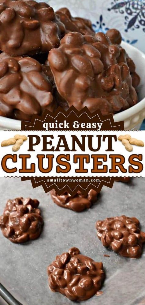 Chocolate Butterscotch Peanut Clusters, Chocolate Crockpot Desserts, Peanut And Chocolate Clusters, Crockpot Chocolate Peanut Clusters Christmas Candy, Chocolate Peanut Clusters Easy, Chocolate Clusters Crockpot, Candy Peanuts Recipe, Chocolate Peanut Desserts, Peanut Chocolate Clusters Crockpot