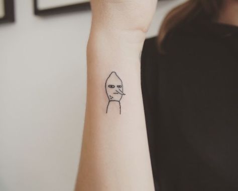 Adventure Time Tattoo Lemongrab, Tiny Adventure Time Tattoo, Lemon Grab Tattoo Adventure Time, Adventure Time Bee Tattoo, Simple Adventure Time Tattoos, Lemongrab Tattoos, Adventure Time Matching Tattoos, Lemongrab Tattoo, Matching Adventure Time Tattoos