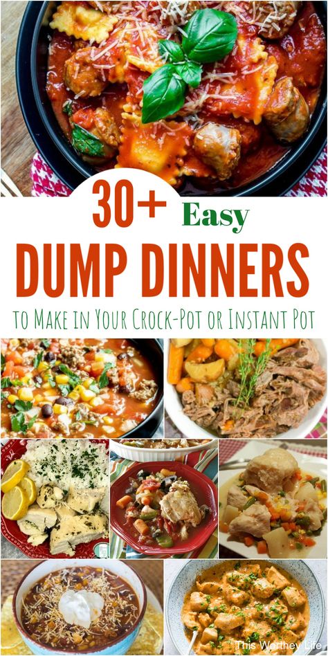 Dump It Crock Pot Recipes, Ready Crockpot Meals, Easy Family Friendly Crockpot Meals, One Pot Crockpot Meals Slow Cooker, Easy Dump Dinners Crock Pot, Easy Dump Meals Crock Pot, Crock Pot Meals On A Budget, Crock Pot Dinner For Two, Crock Pot Recipes Freezer Meals