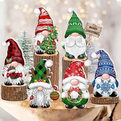 Amazon.com: JOPHMO Christmas Wooden Gnome Table Centerpieces Tabletop Wood Decorations Tiered Tray Ornaments 6Pcs Indoor Farmhouse Rustic Home Shelf Display (Xmas-Gnomes-6p) : Home & Kitchen Gnome Centerpiece Ideas, Fireplace Centerpiece, Gnome Designs, Wool Toys, Home Shelf, Wood Decorations, Centerpieces For Tables, Wooden Centerpieces, Christmas Decorations Centerpiece