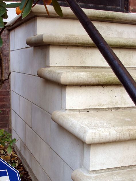 Other - Limestone Stone Steps Limestone Steps Front Doors, Bullnose Steps, Limestone Steps, Door Remodel, Step Stones, Stone Steps, Exterior Stairs, Back Garden Design, Garden Steps