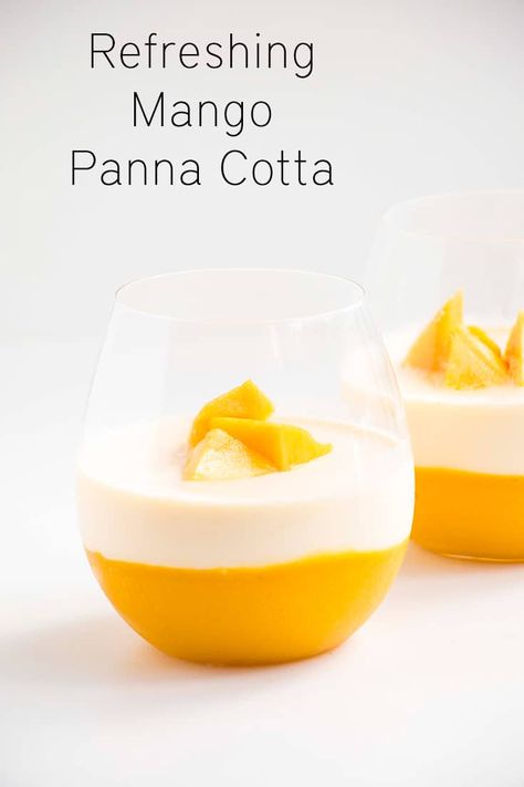 Fancy Desserter, Mango Panna Cotta, Mango Desserts, Mango Dessert Recipes, Beaux Desserts, Desserts In A Glass, Panna Cotta Recipe, Mango Dessert, Mango Recipes