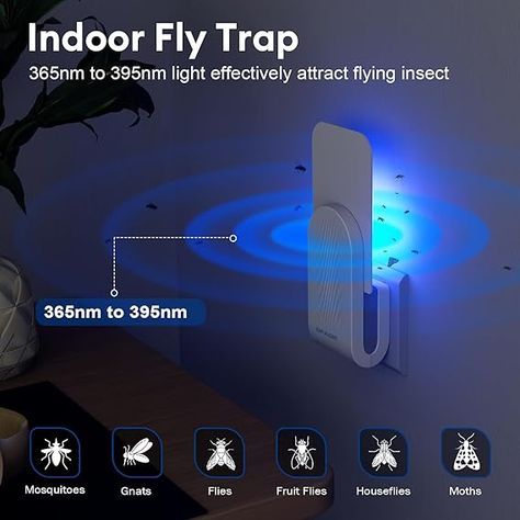 Indoor fly trap: blue-violet light attracts mosquitoes, Gnats, fruit flies, house flies, moths, etc. And then they will be stuck by the adhesive card without escape. The soft blue-violet light can effectively attract flying insects but will not be strong enough to disturb your sleep. This mosquito trap indoor can also be used as a night light.
Non-toxic fruit fly trap for indoors. Insect trap indoor control flying insects well without mosquito attractants, insect repellent and active insecticide Indoor Fly Trap, Fruit Fly Killer, Skin Insect Repellent, Gnat Traps, Fruit Fly Trap, Mosquito Trap, Fruit Fly, Fly Trap, Mosquito Killer