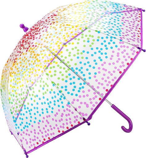 Hartom Children's Kids Rainbow Dots Dome POE Umbrella Travel School Gift : Amazon.co.uk: Fashion Dome Umbrella, Rainbow Umbrella, Twin Nursery, Paper Party Bags, Kids Rainbow, Umbrella Stands, Acrylic Frames, Rainbow Kids, Paper Gift Bags