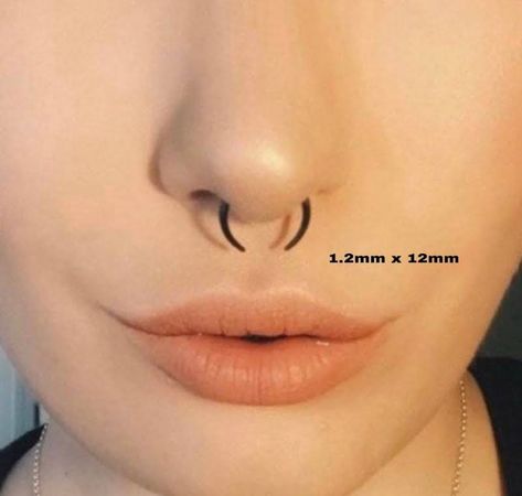 Black Septum, Stretched Septum, Feather Ear Cuff, Cute Nose Piercings, Nail Piercing, Nose Piercings, Face Chart, Gothic Vintage, Gothic Earrings