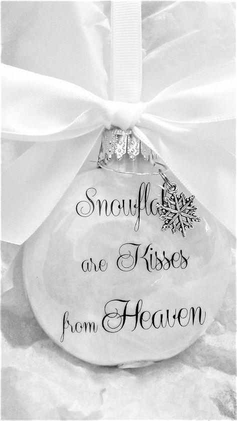 Amazon.com: Memorial Snowflakes are Kisses from Heaven Ornament Keepsake Sympathy Gift Loss of Loved Ones : Handmade Products Snowflakes Are Kisses From Heaven, Kisses From Heaven, Heaven Ornament, Handcrafted Ornaments, Memorial Ornaments, Snowflake Ornaments, Amazon Handmade, Ornaments Design, Sympathy Gifts