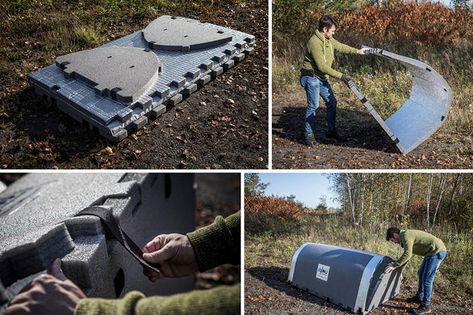 iglou is an insulated, waterproof shelter for homeless people Homeless Shelter Ideas Diy, Homeless Shelter Ideas, Homeless Shelter Design, Shelter For Homeless, Camping Gear Diy, 1000 Lifehacks, Portable Shelter, Shelter Design, Emergency Shelter