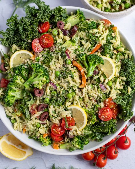 Orzo Primavera, Primavera Pasta Salad, Vegan Summer Salad, Pasta Salad Vegan, Primavera Pasta, Pasta Primavera Salad, Quick Pasta Salad, Vegan Family Dinner, Vegan Pasta Salad