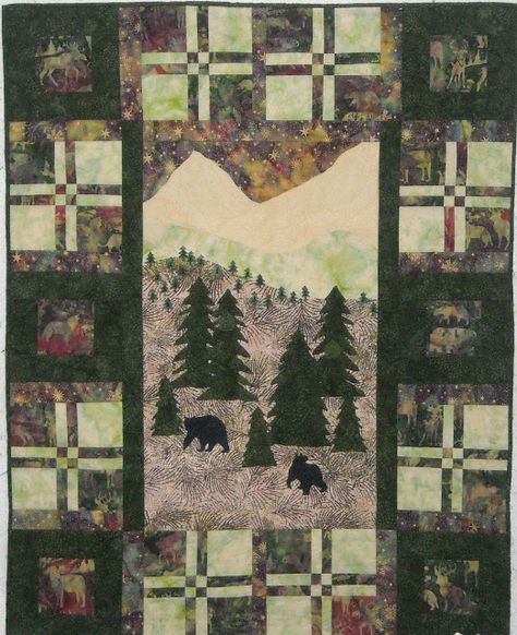 Sunset Quilt Pattern, Wolf Quilt, Sunset Quilt, Moose Quilt, Bear Paw Quilt, Bear Quilts, Bear Paw, Personalized Quilt, Applique Pattern