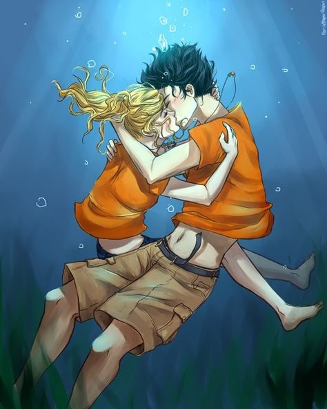 I remember when she dragged me underwater and after a while we kissed.... Percabeth Underwater, Percabeth Fluff, Pjo Percabeth, Percabeth Fan Art, Harry Potter Fanları, Underwater Kiss, Percy Jackson Fanart, Percy Jackson Annabeth Chase, Percy Jackson Wallpaper