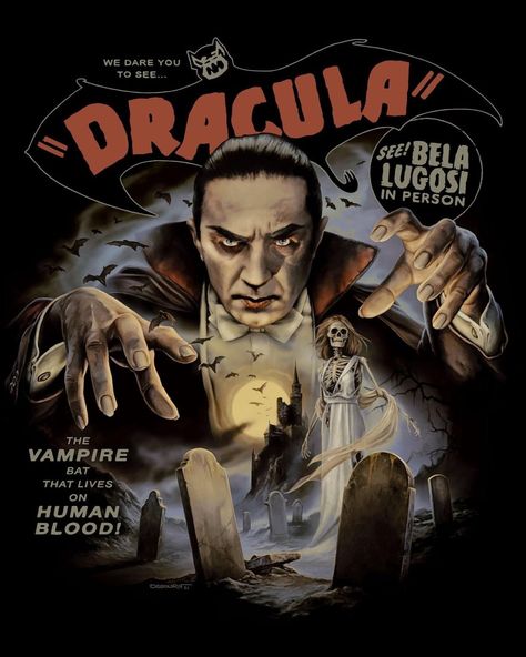 Bela Lugosi Dracula, Fright Rags, Terror Movies, Horror Movie T Shirts, Halloween Film, Bela Lugosi, Famous Monsters, Horror Lovers, Horror Posters