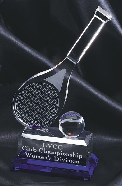 Tennis Trophy, Trophy Stand, Sports Trophies, Glass Awards, Crystal Awards, Team Badge, Personalized Engraved Gifts, Tennis Tournaments, Engraved Crystal