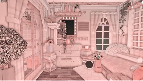 Random Bloxburg Rooms, Bloxburg Kitchen And Living Room, Bloxburg Pink House, Bloxburg Blush House, Bloxburg Instagram, Bloxburg Aesthetic, Bloxburg Homes, Aesthetic Bloxburg, Pinterest Kitchen