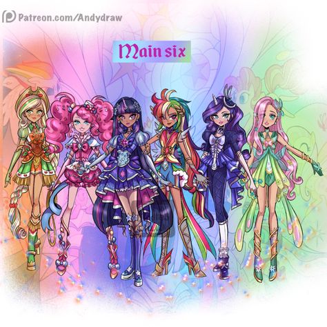 Mlp Main 6, Princess Celestia Human, Group Cartoon, Princess Of, My Little Pony Poster, Equestria Girl, Mlp Fan Art, My Little Pony Comic, Princess Celestia