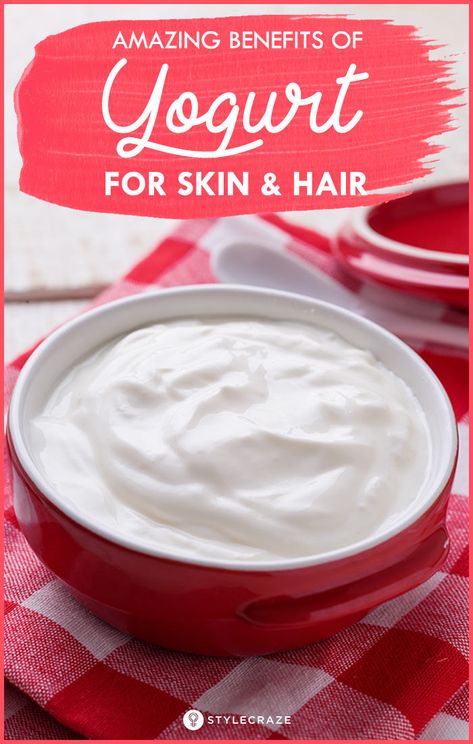 10 Astonishing Benefits Of Yogurt For Skin And Hair #haircare #skincare Hair Mask With Dahi, Benefits Of Yogurt, Yogurt Health Benefits, Sagging Skin Remedies, Yogurt Hair Mask, Yogurt Benefits, Baking Soda Shampoo, Yogurt Recipes, Skin Remedies