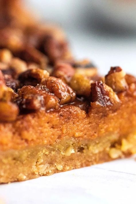 Pumpkin Pecan Bars, Sweet Pecans, Best Fall Desserts, Pecan Bars Recipe, Pumpkin Pie Bars Recipe, Pecan Pie Bars Recipe, Pecan Desserts, Pumpkin Pecan Pie, Pecan Bars