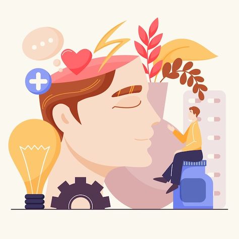 Flat illustration for world mental healt... | Free Vector #Freepik #freevector #stigma #education-day #world-day #celebration-illustration Intellectual Health, Famous Philosophers, Ancient Greek Philosophers, Social Organization, Form Of Government, Mental Health Day, Power Of Positivity, Art Contest, Achieve Success