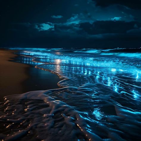 Bioluminescent Ocean Aesthetic, Bioluminiscente Beach, Biolumenesent Beach, Biolumenesent Ocean, Plave Pozadine, Bioluminescent Mermaid, Whitney Core, Bioluminescence Water, Bioluminescent Ocean