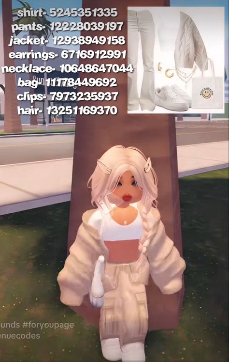 Bloxburg Outfit Codes White Skirt, Princess Outfit Codes Bloxburg, Berry Avanue Codes Outfit Dress, Mom Outfit Codes Berry Ave Face, Bloxburg Puffer Jacket Code, Roblox Metro Life Codes, Sweater Codes Berry Ave, Roblox Comfy Outfit Codes, Berry Avenue Leg Cast Codes