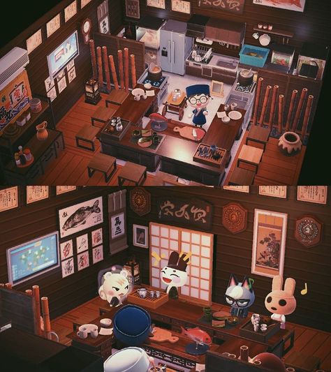 Japanese Bar, Animal Crossing Characters, Island 2, Inside Design, Creative Block, Island Design, Animal Crossing Qr, Beautiful Islands, Animal Crossing