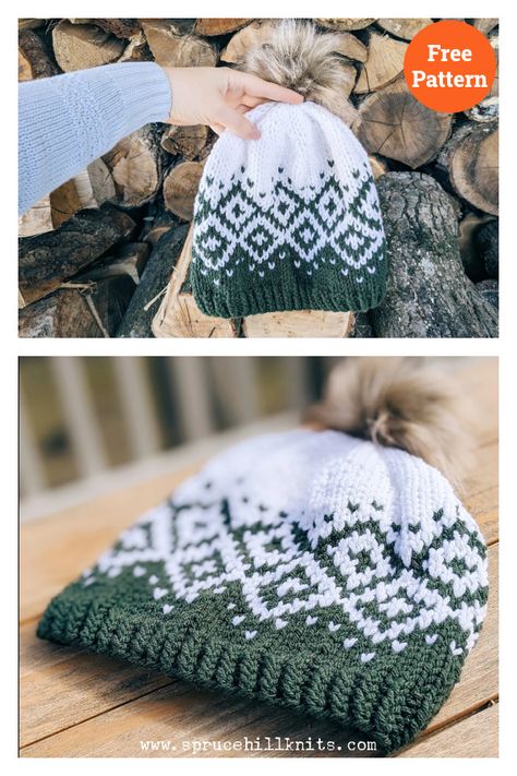 10+ Fair Isle Hat Free Knitting Pattern Knit Hat Patterns Kids, Knitted Free Hat Patterns, 2 Color Fair Isle Knitting Patterns, Floral Fair Isle Knitting Patterns, Fairisle Knit Hat Pattern Free, Nordic Hat Knitting Patterns, Colorwork Beanie Pattern, Simple Colorwork Knitting, Nordic Hat Pattern