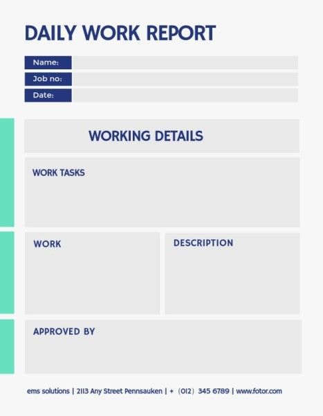 Daily Report Template Work, Daily Report Template, 2023 Resume, Report Design Template, Tumblr Banner, Invoice Format, Marketing Proposal, Daily Report, Ideas For Design