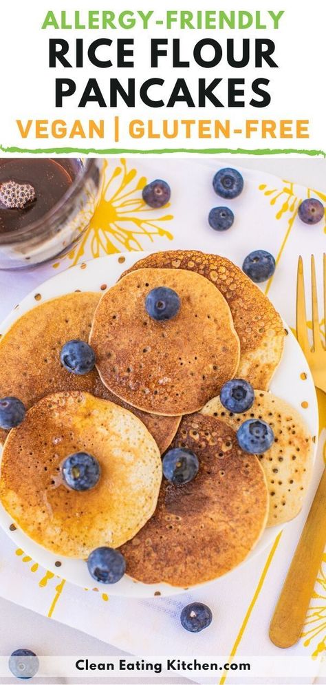 Vegan Rice Flour Recipes, Rice Flour Pancakes Recipe, Brown Rice Flour Pancakes, Pancake Recipe No Eggs, Rice Flour Pancakes, Mochi Recipes, Rice Flour Recipes, 3 Ingredient Pancakes, Banana Pancake Recipe