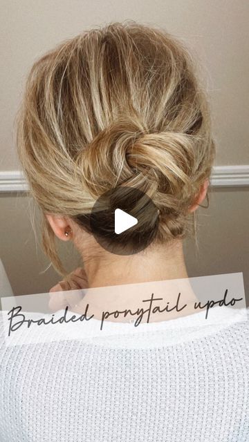 Shoulder Length Updo Easy, Grey Hair Updos, Braided Ponytail Updo, Short Hair Updo Easy, Ashley Erickson, Fine Hair Updo, Short Hair Updo Tutorial, Easy French Twist, Easy Updos For Medium Hair