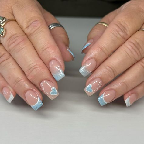 🦋🩵✨ • #blue #glitternails #sparklynails #gelextensions #luminarynailsystems #nailsofidahofalls #nails #nailart #hyggesalonandsuites #colorandcure Blue And Silver Nail Designs, Silver Nail Designs, Silver Nail, Gel Extensions, Sparkly Nails, Nails Nailart, Glitter Nails, Blue And Silver, Nail Designs