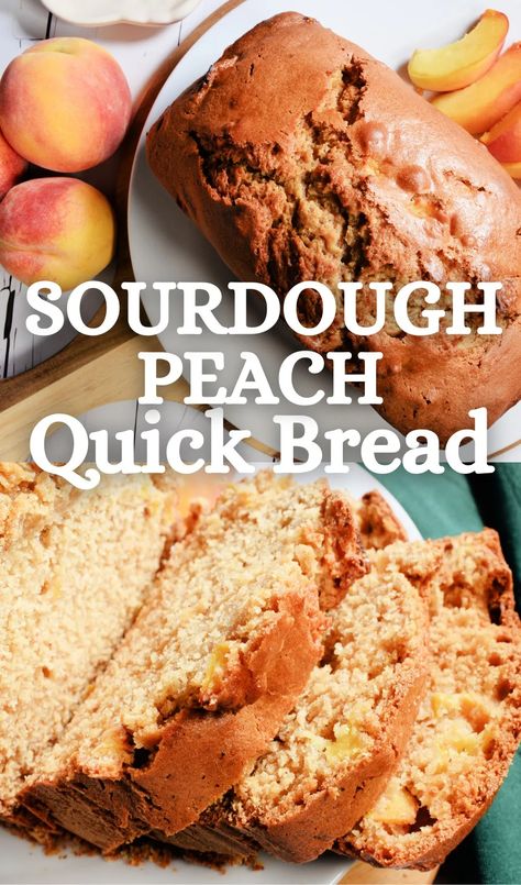 Easy Sourdough Discard Peach Quick Bread Recipe Peach Sourdough, Best Sourdough Bread Recipe, Sweet Sourdough Bread Recipe, Overnight Sourdough Bread Recipe, Peach Quick Bread, Best Sourdough Bread, Best Sourdough Starter Recipe, Homemade Sourdough Bread Recipes, Artisan Sourdough Bread Recipe