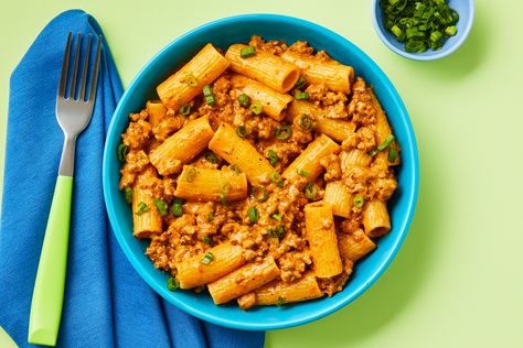 Cheeseburger Rigatoni Recipe | HelloFresh Mushroom Rigatoni, Rosemary Lamb, Rigatoni Recipe, Rigatoni Recipes, Healthy One Pot Meals, Pasta Lunch, Hello Fresh Recipes, Quick Dinners, Vegetable Puree