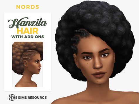 The Sims Resource - Hanzila Hair Sims 4 Twists, Sims 4 Braids, Afro Hair Sims 4 Cc, Sims 4 Afro Hair, Aurora Hair, Sims 4 Cc Hair, Female Sims, Sims 4 Black Hair, Sims 4 Mm