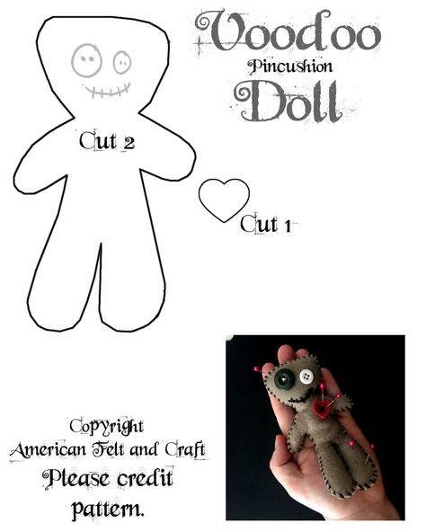 Felt Voodoo Doll Pincushion – ~American Felt & Craft ~ Blog Felt Voodoo Doll, Voodoo Doll Pattern, Diy Voodoo Dolls, Doll Pincushion, Felt Cat Toys, Moldes Halloween, Dammit Doll, Zombie Dolls, Doll Patterns Free