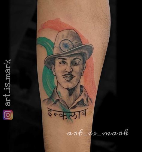 #bhagadsingh #indian #rebeltattoo #freedomfighter #jatt #jatttattoos #cooltattoos Bhagat Singh Tattoo, Bhagat Singh, Freedom Fighters, Cool Tattoos, Portrait Tattoo, Tattoos, Quick Saves