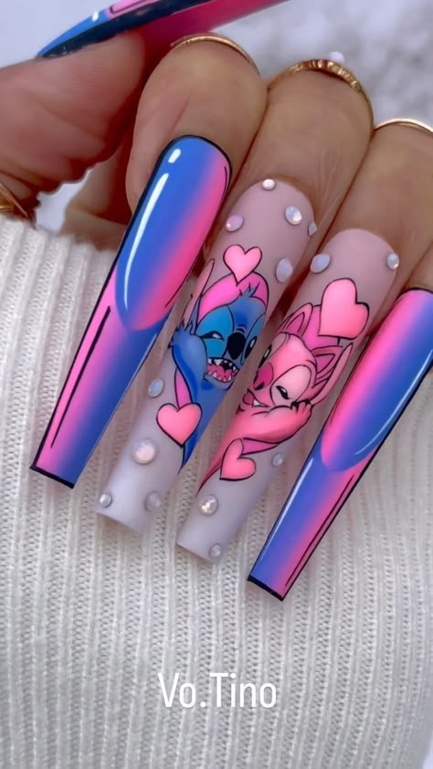 Easy Nail Designs For Beginners, Alex Martin, Nail Art Designs Valentines, Nail Art Designs Valentines Day, Nail Designs For Beginners, Easy Nail Designs, Disney Acrylic Nails, Pop Art Nails, Easy Nail Art Designs