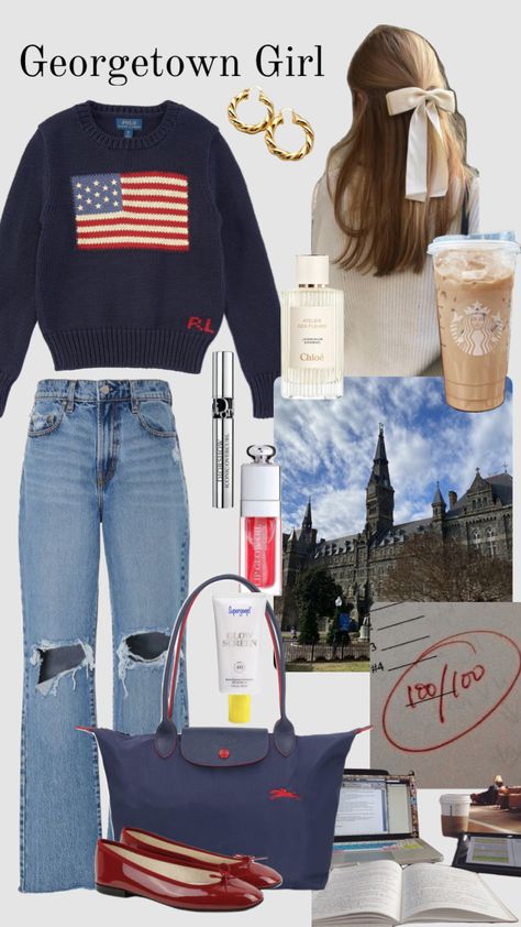 #art #beauty #vibes #outfitinspo #preppy #beauty #college #university Georgetown Law School, Preppy College Style, Classy Vibes, College Girl Outfits, Uni Fits, Daily Fits, Preppy College, Beauty Vibes, College Style