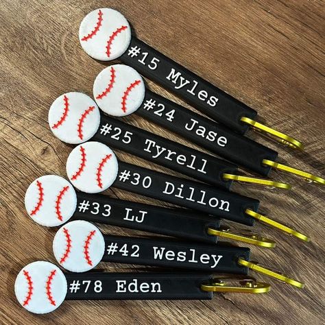 3D Printed Baseball Name Keychains Baseball Laser Projects, 3d Printed Name Plate, Baseball Name Sign, 3d Printed Name Keychain, Personalized Baseballs, 3d Printing, 3 D, Baseball