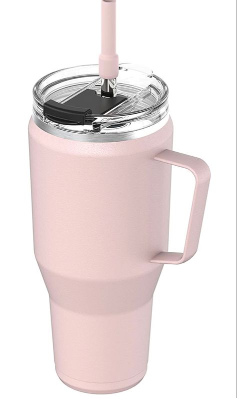 Light pink Stanley 40 oz dupe Pink Stanley, 40 Oz Tumbler With Handle, 40 Oz Tumbler, Tumbler With Handle, Boba Tea, Insulated Stainless Steel Water Bottle, Insulated Mugs, Insulated Cups, How To Make Tea