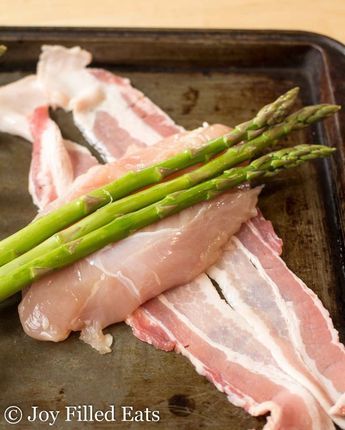 Stuffed Chicken with Asparagus Wrapped in Bacon - Low Carb, Keto, Grain-Free, Gluten-Free, THM S - My Stuffed Chicken with Asparagus & Bacon has only 3 ingredients and a 5 minute preparation but it will impress your dinner company time after time.