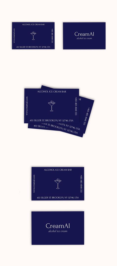 Namecard Designs, Restaurant Business Card Design, Masculine Business Cards, Alcoholic Ice Cream, Business Card Gallery, Business Card Design Minimal, Bar Business, Ice Cream Business, Restaurant Business Cards