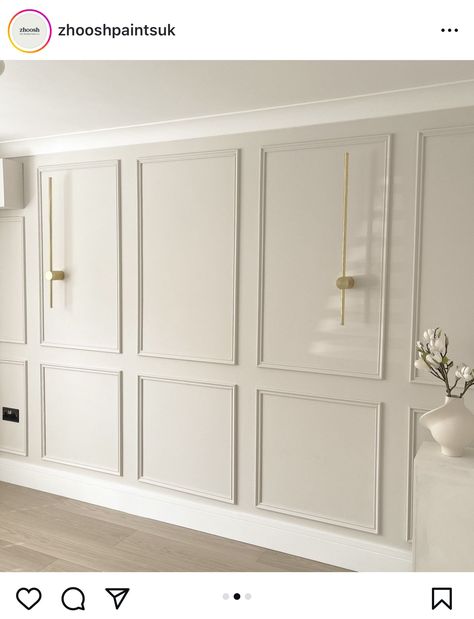 White Wainscoting Living Room, Room Panelling, Beige Wall Paints, Paint Combos, Cream Bedroom Ideas, Front Room Decor, Living Room Panelling, Rental Home Decor, Beige Paint