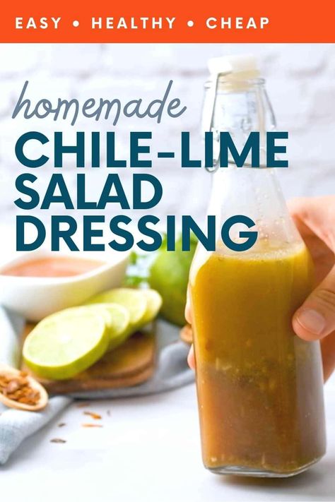 This simple dressing is a bright, vibrant addition to nearly any salad you can imagine. We especially love it on a taco salad! Chili Lime Vinaigrette Recipe, Chili Lime Vinaigrette, Simple Chili, Chili Salad, Taco Salad Dressing, Lime Salad Dressing, Chili Lime Dressing, Vinaigrette Dressing Recipe, Chili Lime Seasoning