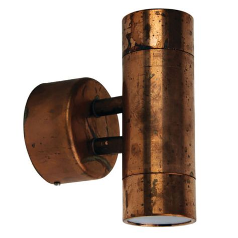 Metal Light Fixture, Wall Spotlights, Exterior Wall Light, Garage Lighting, Light Copper, Copper Wall, Copper And Brass, Light Sconces, Exterior Lighting