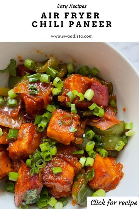 #airfryerrecipes #swaadistarecipes #paneer #paneerrecipes #appetizers Chili Paneer Recipe, Air Fryer Chili, Chili Paneer, Mild Sauce, Healthy Appetizers Recipes, Chilli Paneer, Homemade Appetizer, Sauteed Greens, Healthy Appetizer