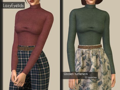 Woolen turtleneck - The Sims 4 Download - SimsDomination Black Sims, Sims 4 Download, Sims 4 Game Mods, The Sims 4 Download, Tight Sweater, Female Clothes, Sims 4 Mods Clothes, Best Sims, Best Mods